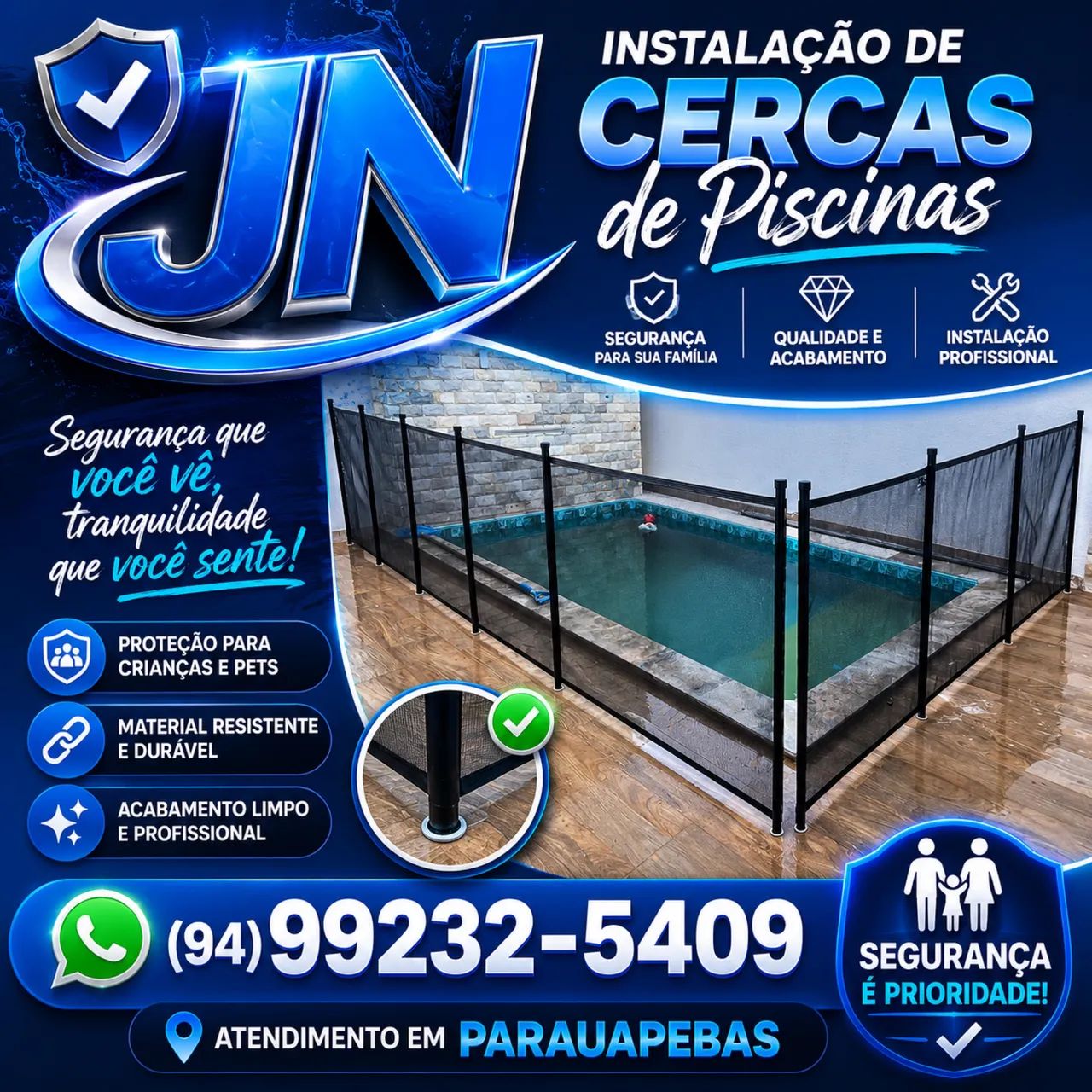 Instalação de cerca, para piscina 