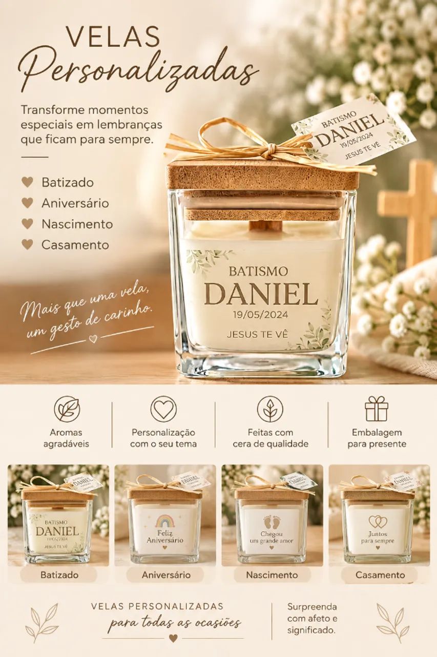 Vela personalizada- Lembrancinha 