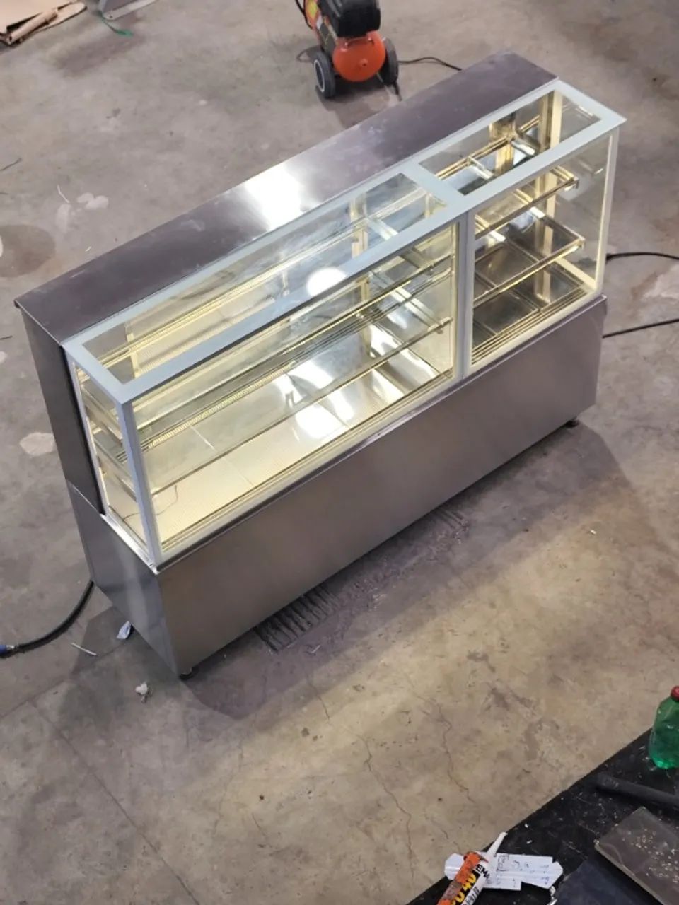 Vitrine estufa inox 800×600×1250 (quente) 