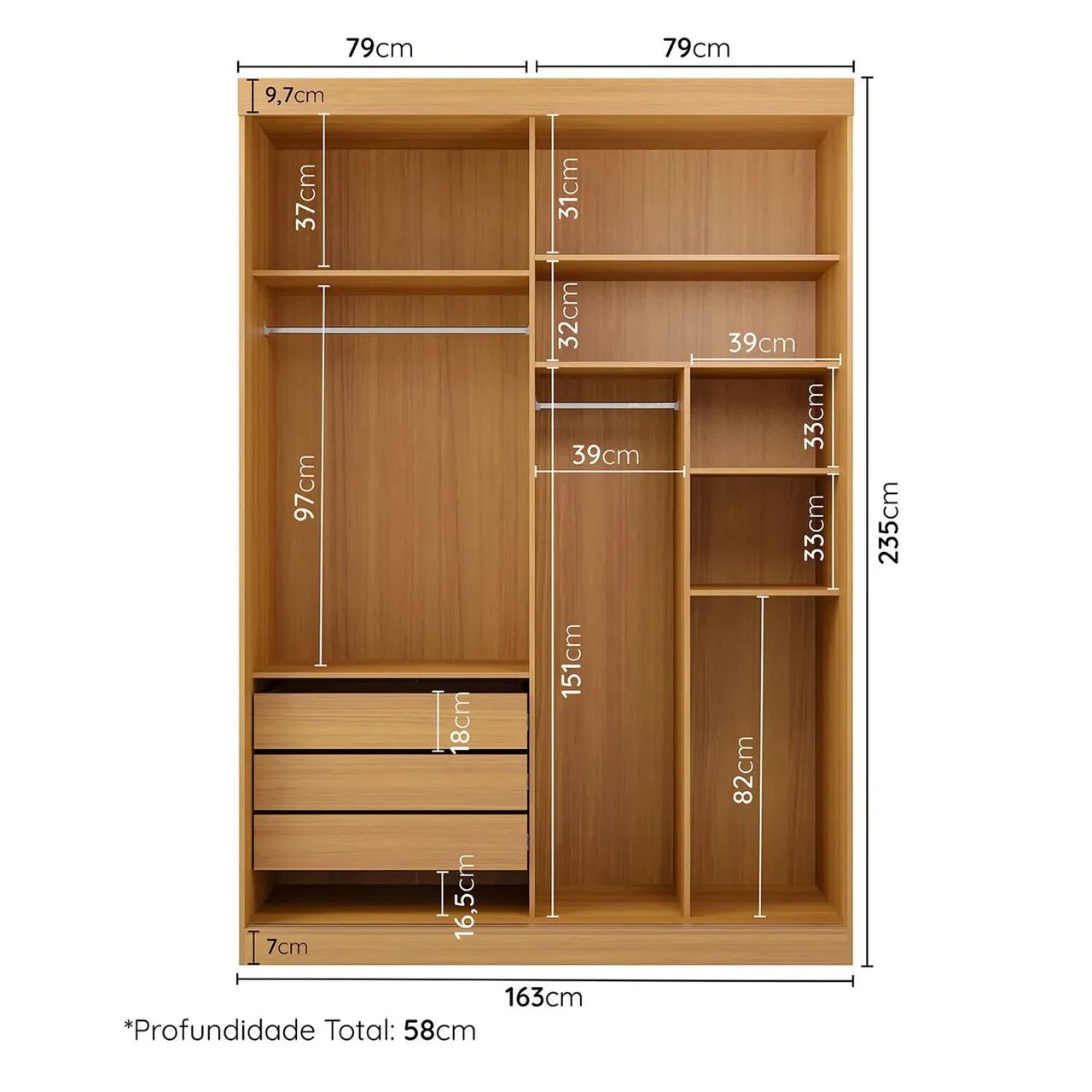 Guarda roupa , porta ripada marfim  - Foto 2