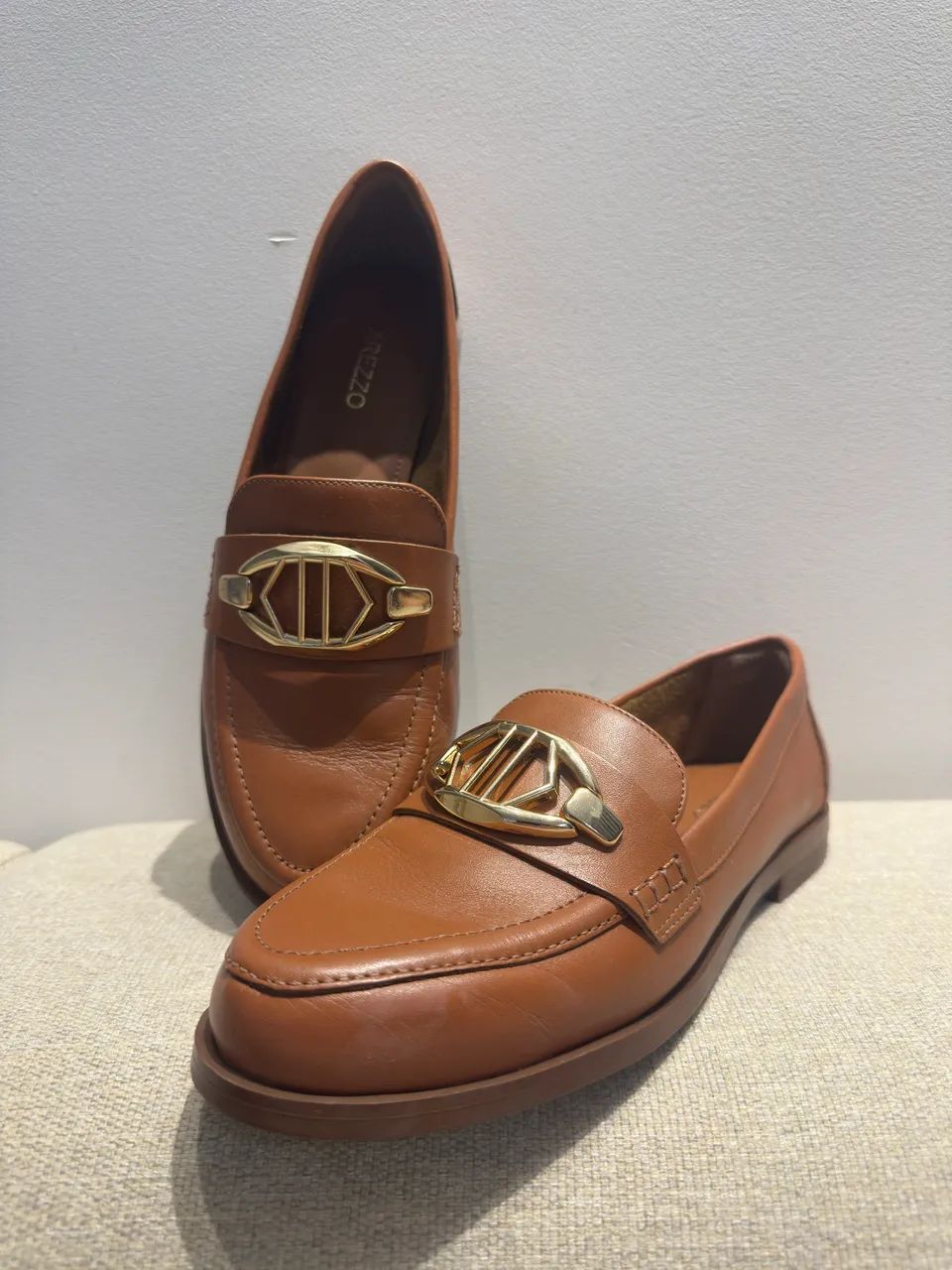 mocassim arezzo marrom 35 - Foto 3