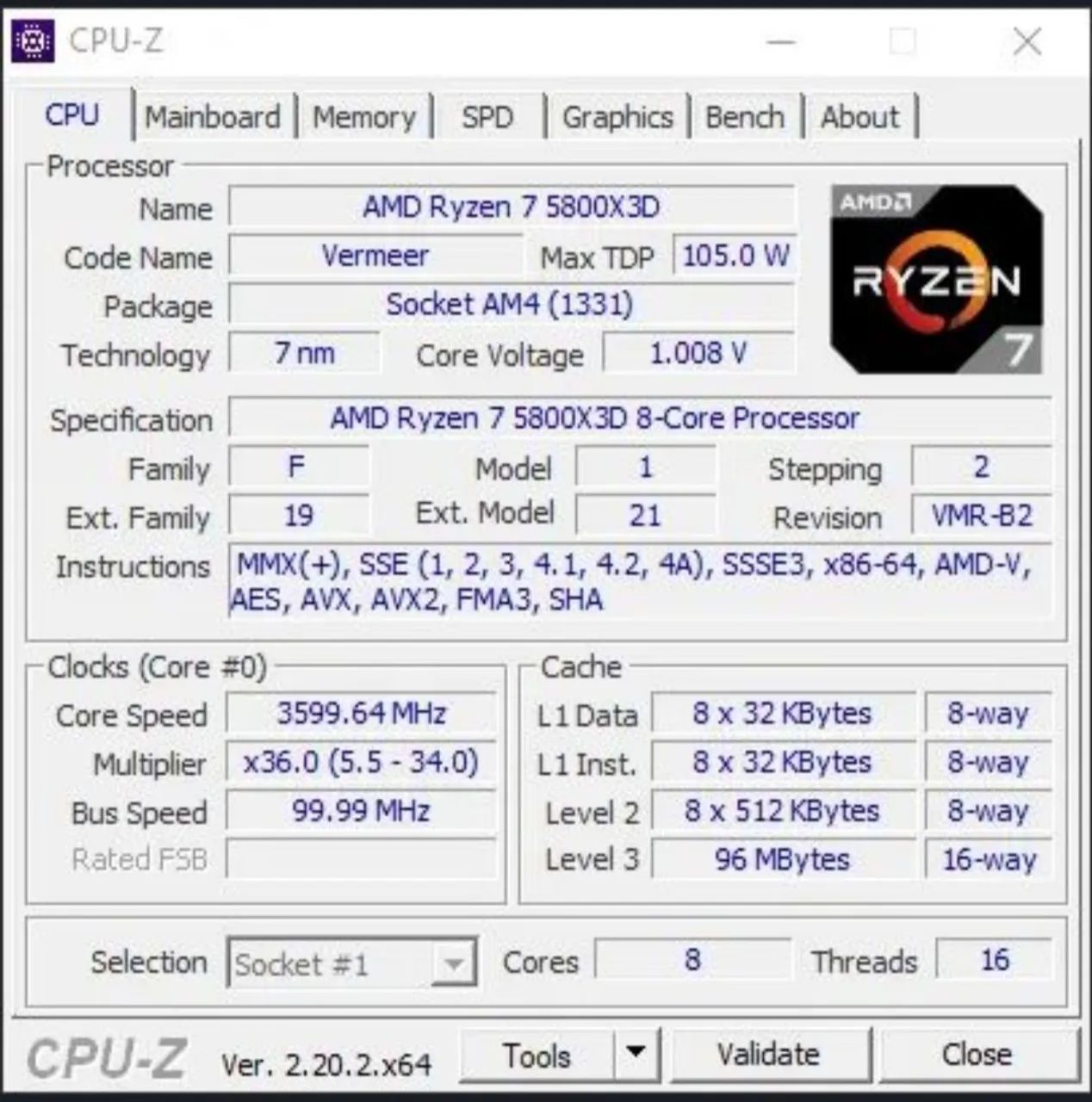 Processador AMD Ryzen 7 5800X3D - Foto 2