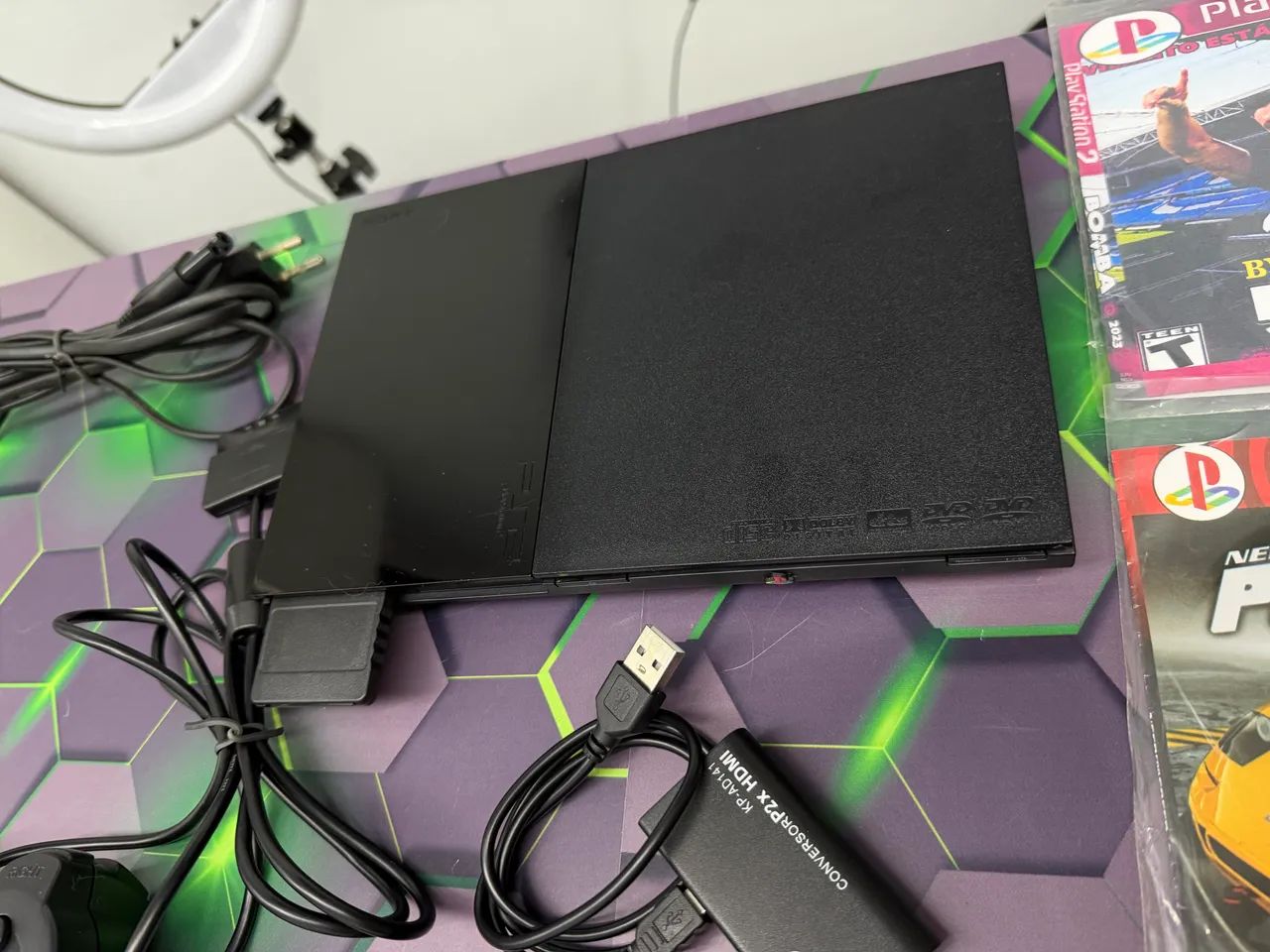 PlayStation 2 Slim (Super Slim) Completo e Caixa! - Foto 5