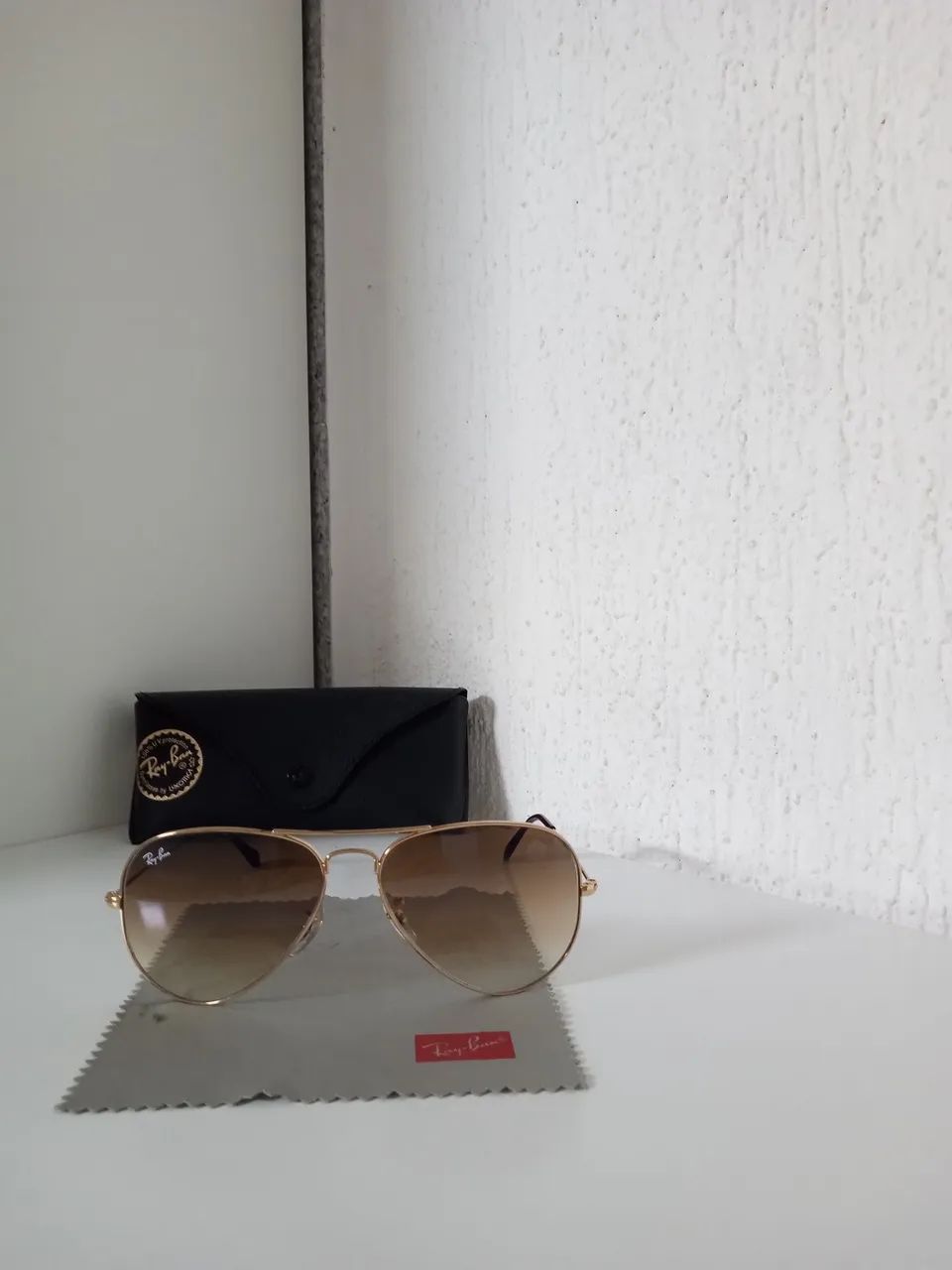 Óculos Aviador Ray-Ban Marrom Degradê 