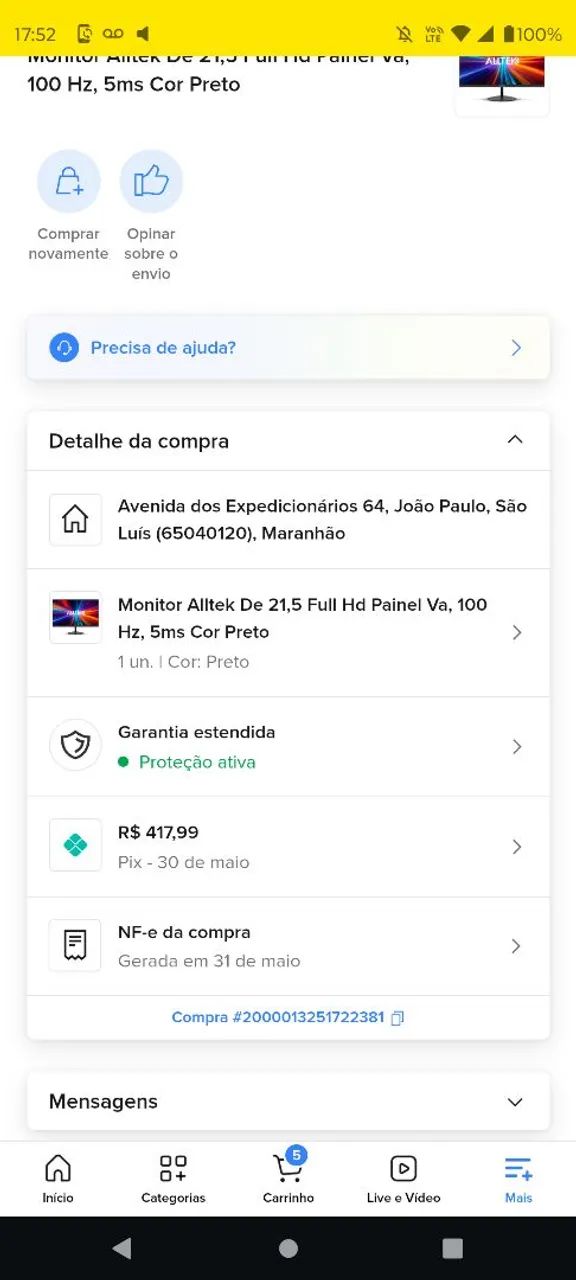Monitor borda fina, 21,5 polegadas, com apenas 3 meses de uso e nota fiscal  - Foto 3