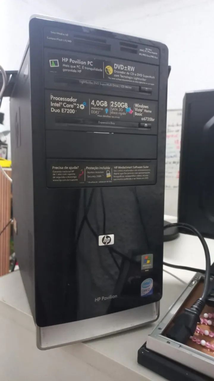 Computador Pc Hp Pavilion com Intel Core Duo E7200   4gb de RAM ddr2 hd 500gb Windows 10