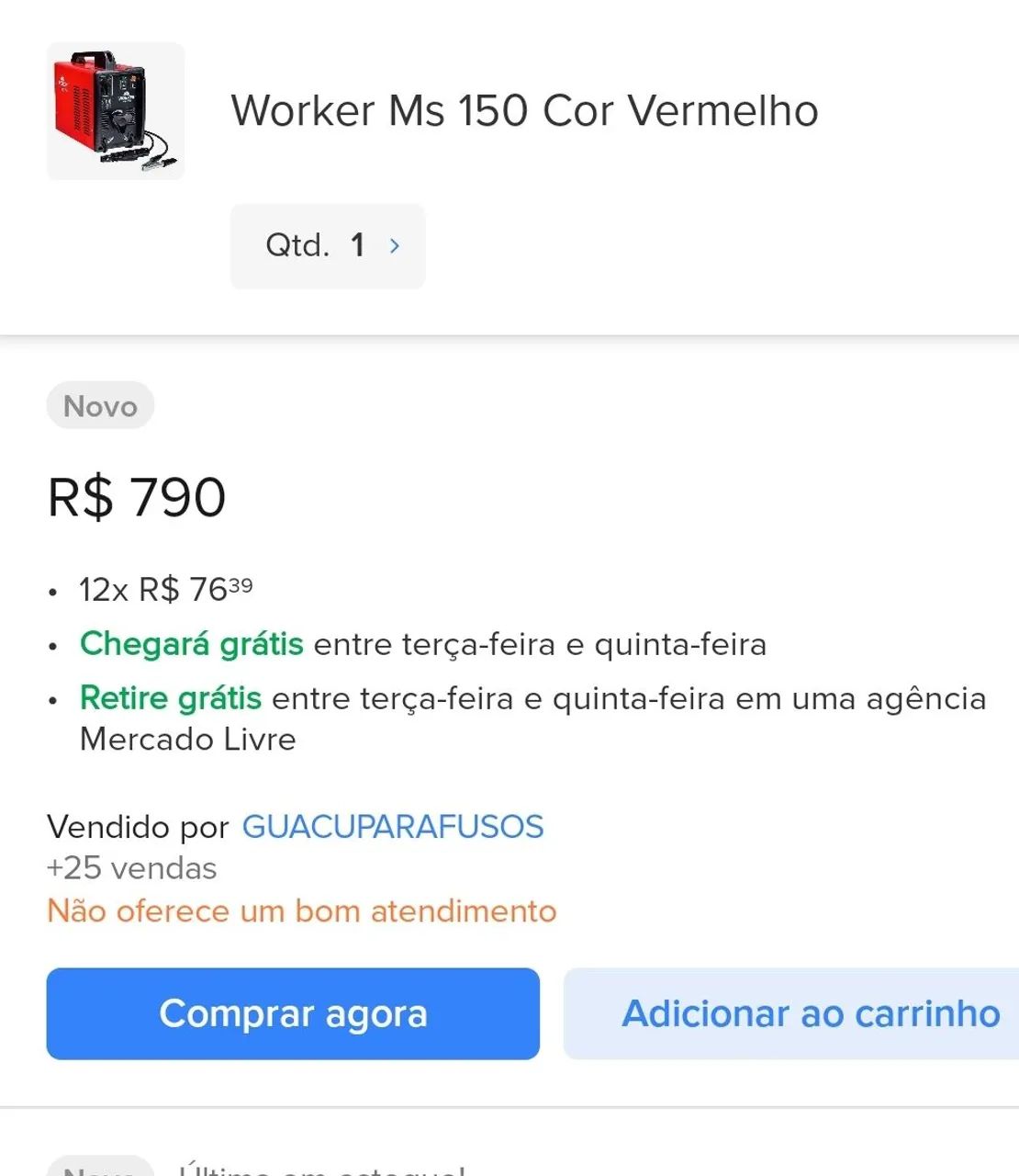 Máquina de solda worker - Foto 5