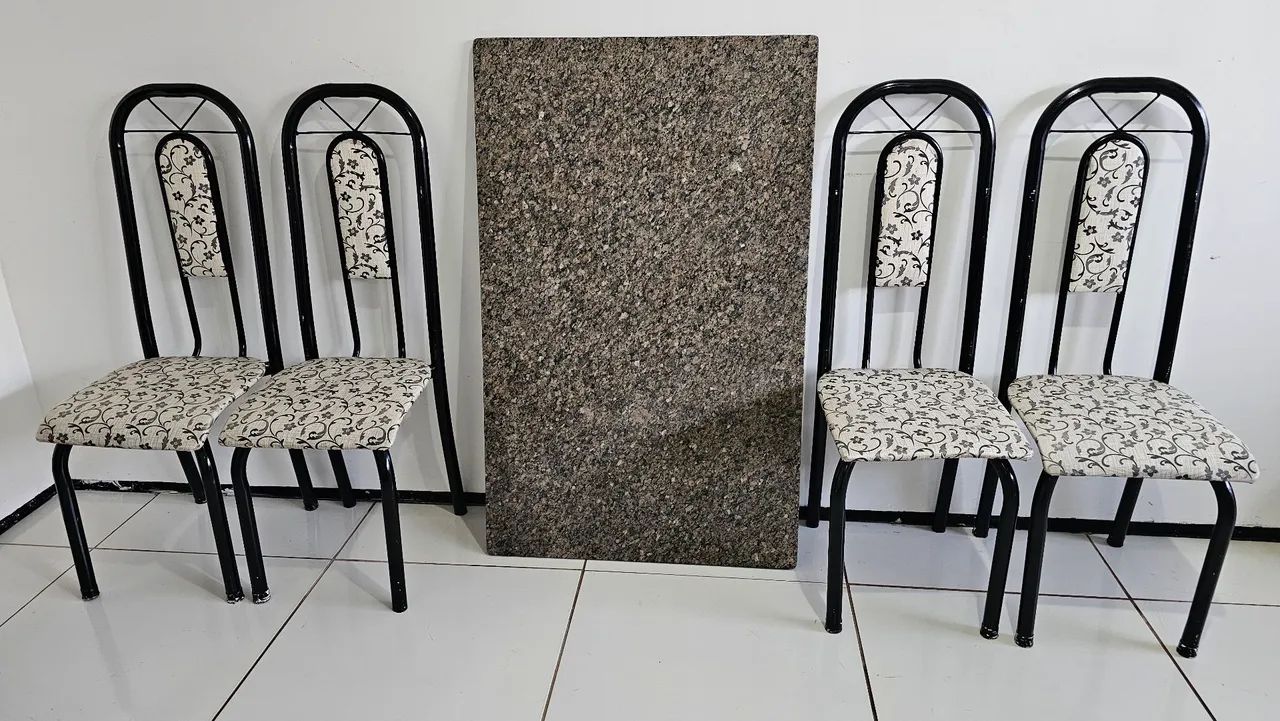 4 cadeiras + Tampo de mesa Granito  - Foto 4