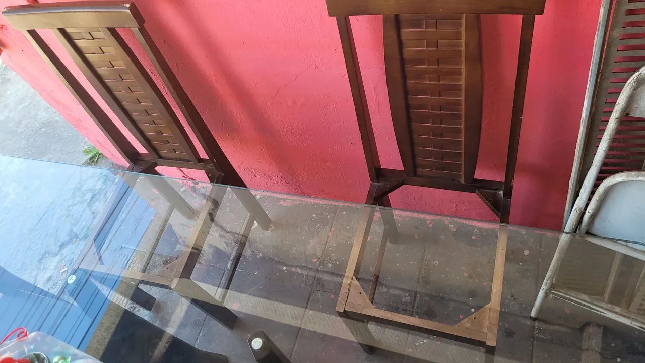 mesa com 6 cadeiras com tampa de vidro  - Foto 5