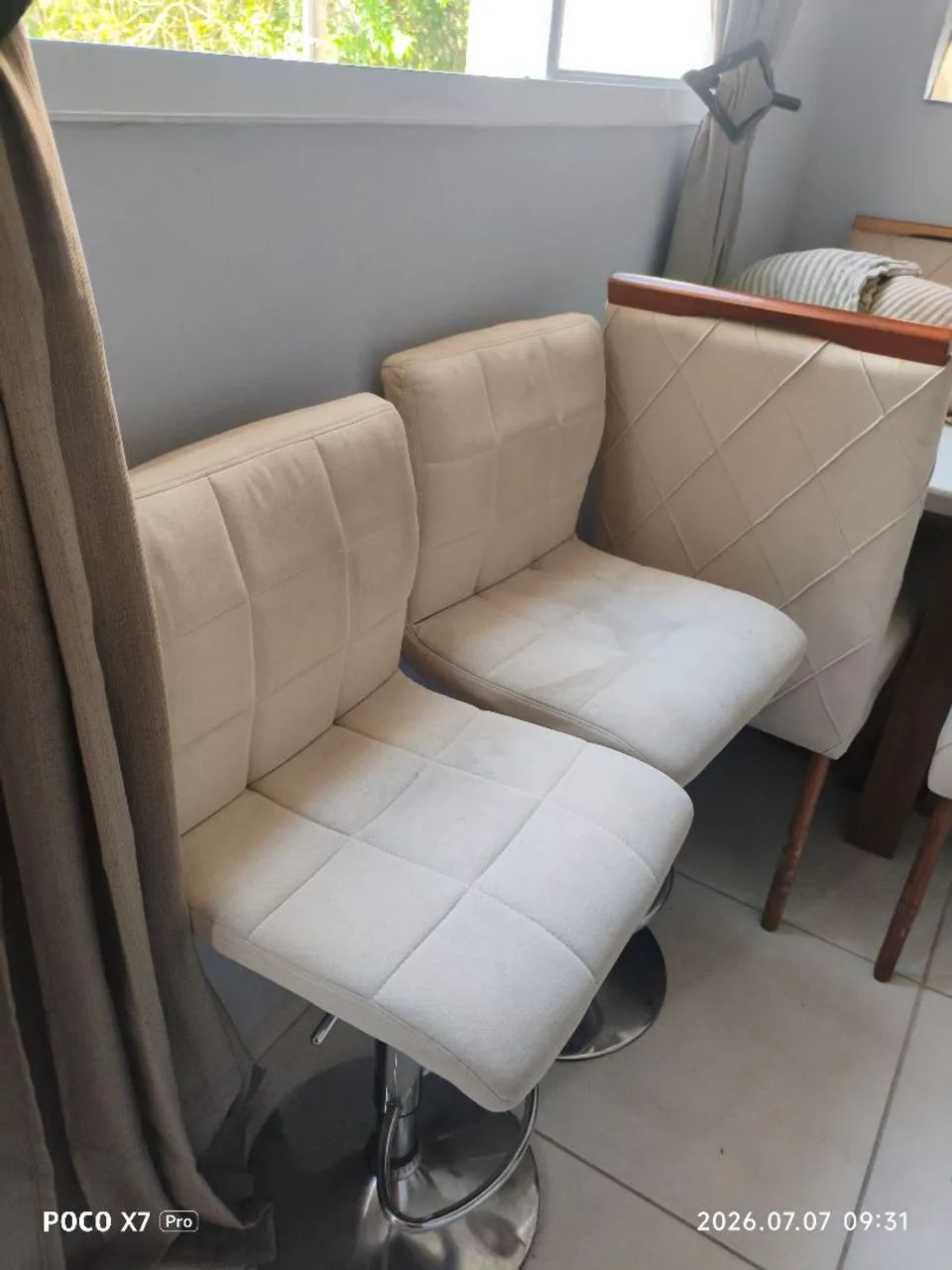 Poltrona/banqueta em linho  - Foto 3