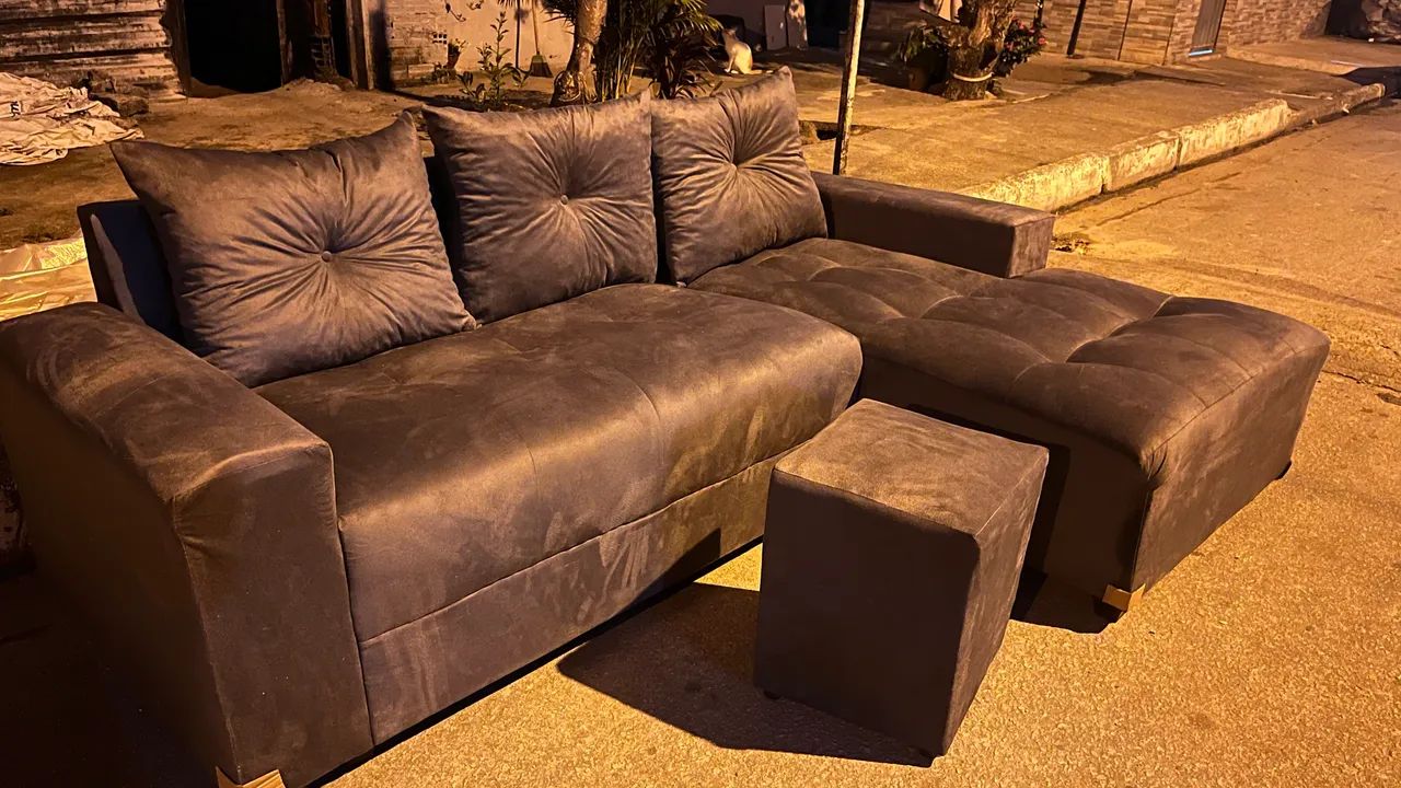 Sofá com chaise ou canto  - Foto 4