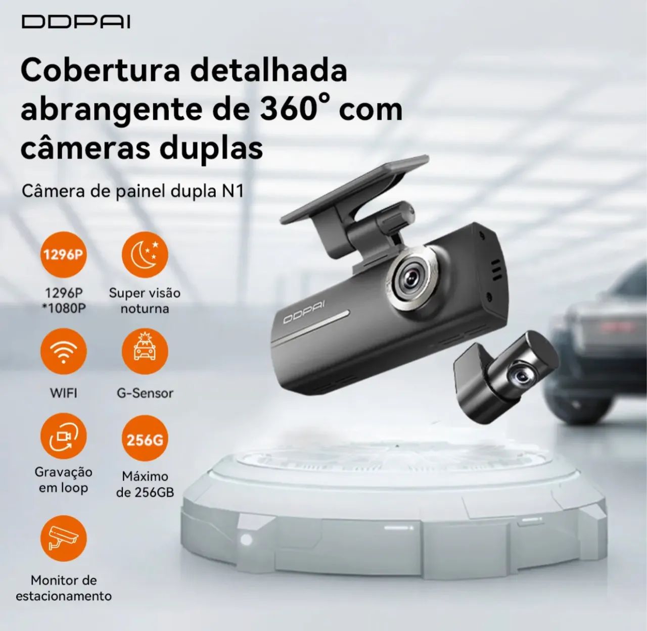 Câmera vehicular dupla DDPAI N1 - Foto 3