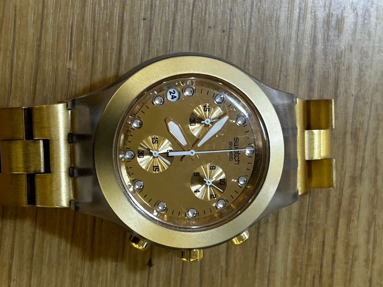 Relógio Swatch Irony Full Blooded Dourado Svck4032g