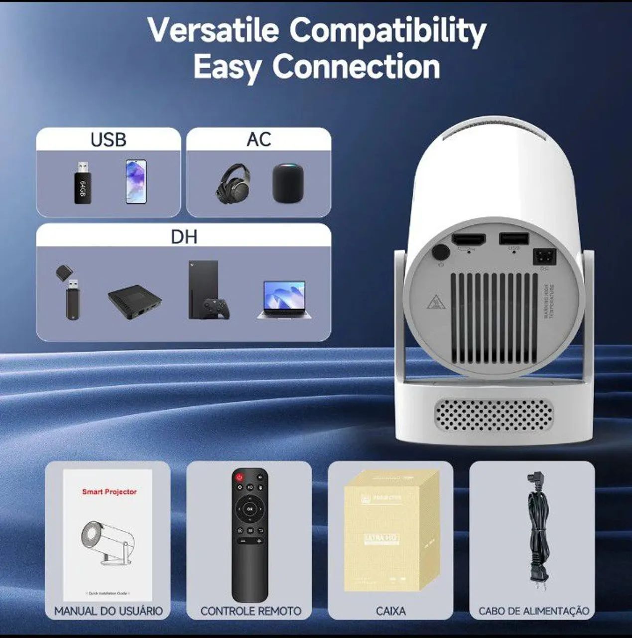 ORIGINAL Projetor Magcubic HY300PRO+ 150" Polegadas com Som, Android 11, Wifi6, Bluetooth - Foto 4