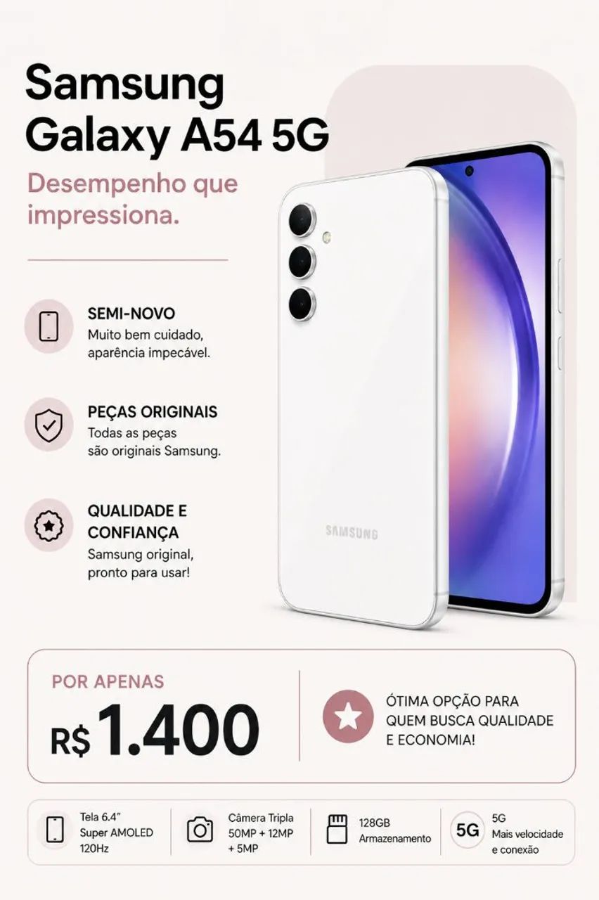 Samsung Galaxy A54 5G 128GB | Semi-novo