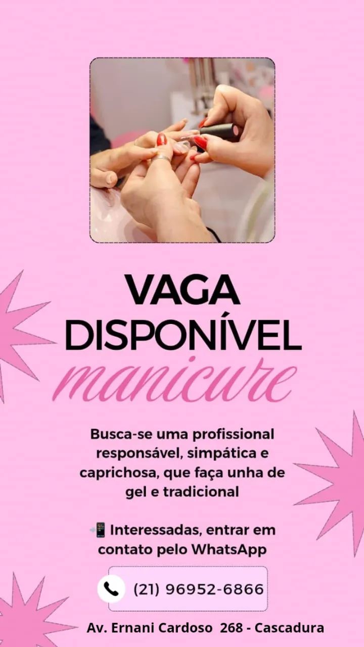 Precisa-se de Manicure.