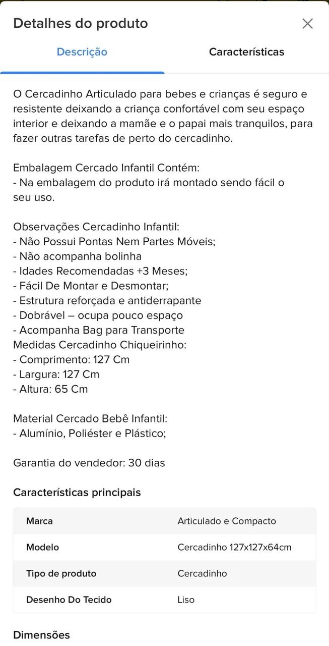 Cercado retr átil para bebê  - Foto 2