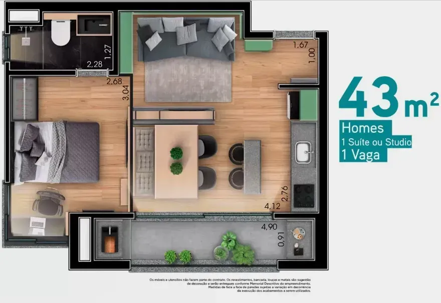 PLANTA 43m²