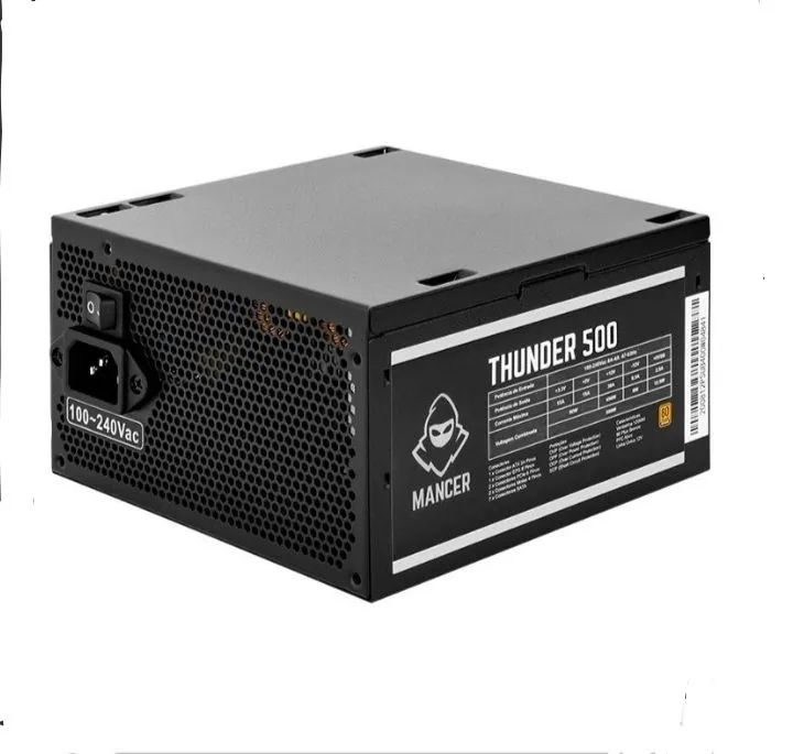 Fonte Mancer Thunder 500w Bronze 80 Plus, Mcr-thr500-bl01 Cor Preto - Foto 5
