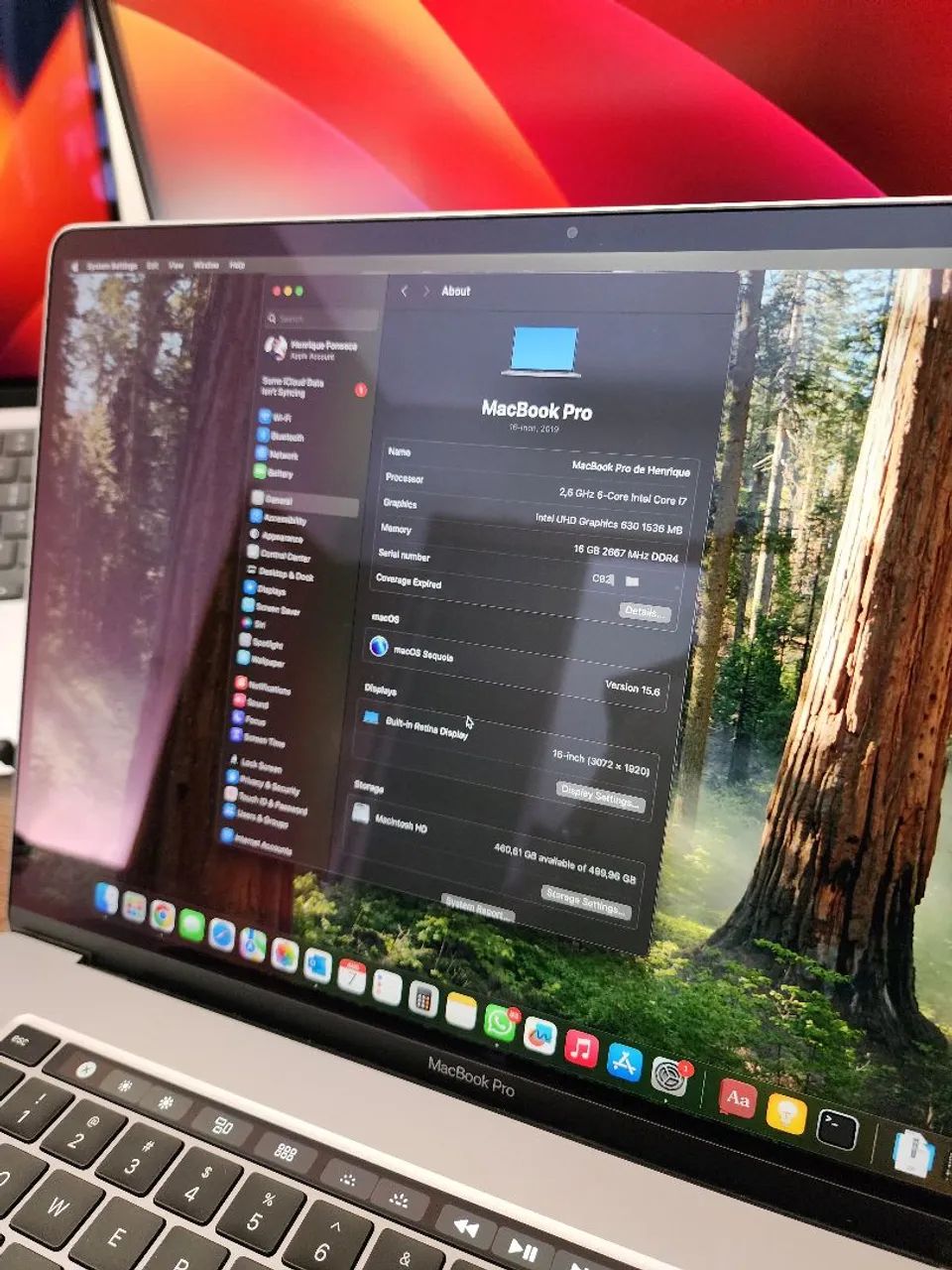 Apple MacBook Pro 16 pol i7 2019 16gb ram e 512gb com Carregador