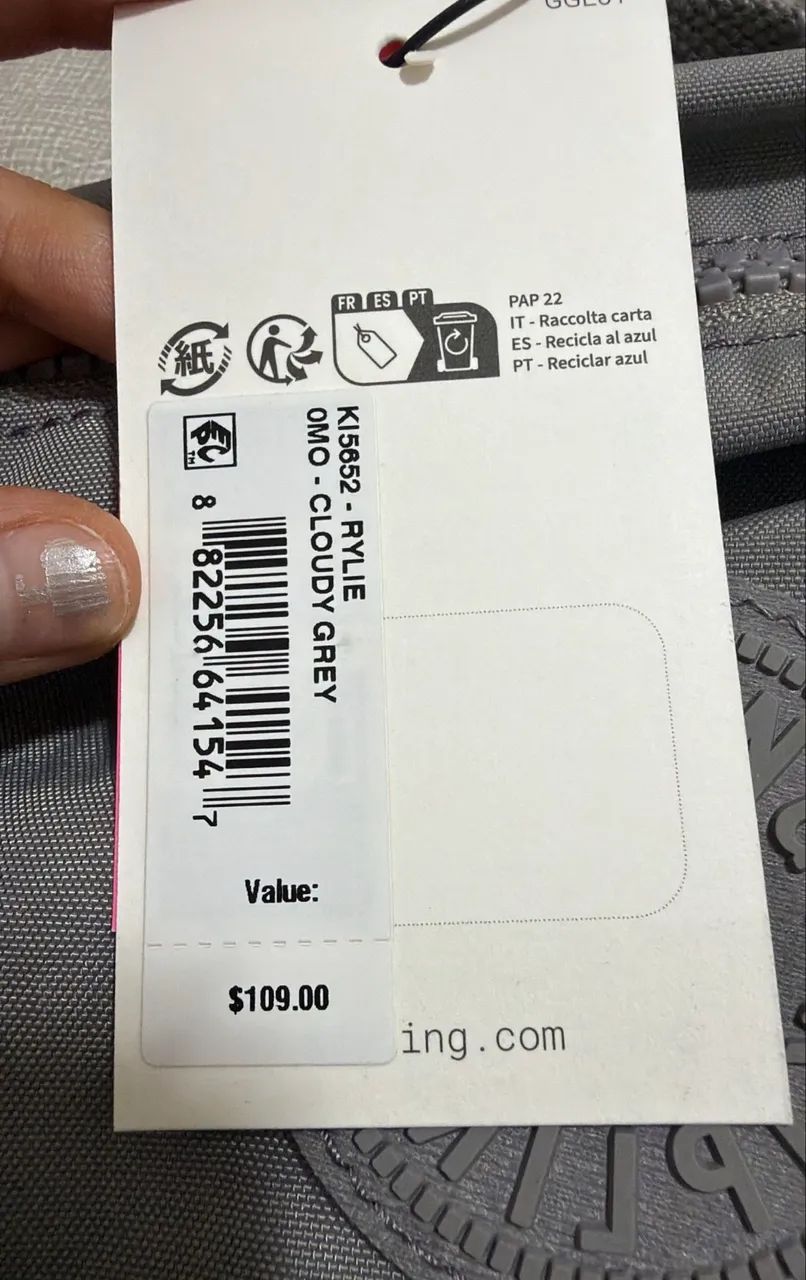 Mochila Kipling Rylie cinza - Foto 5