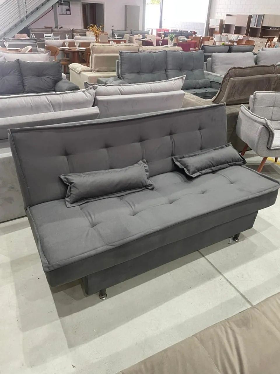 SOFÁ CAMA EM VELUDO (NOVO)