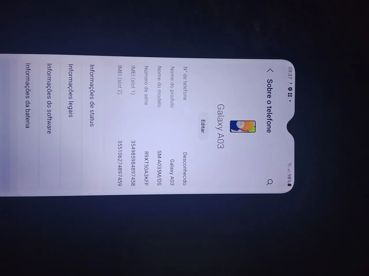 Vendo celular Galaxy A03 ou troco por bicicleta aro 26 ou 29 