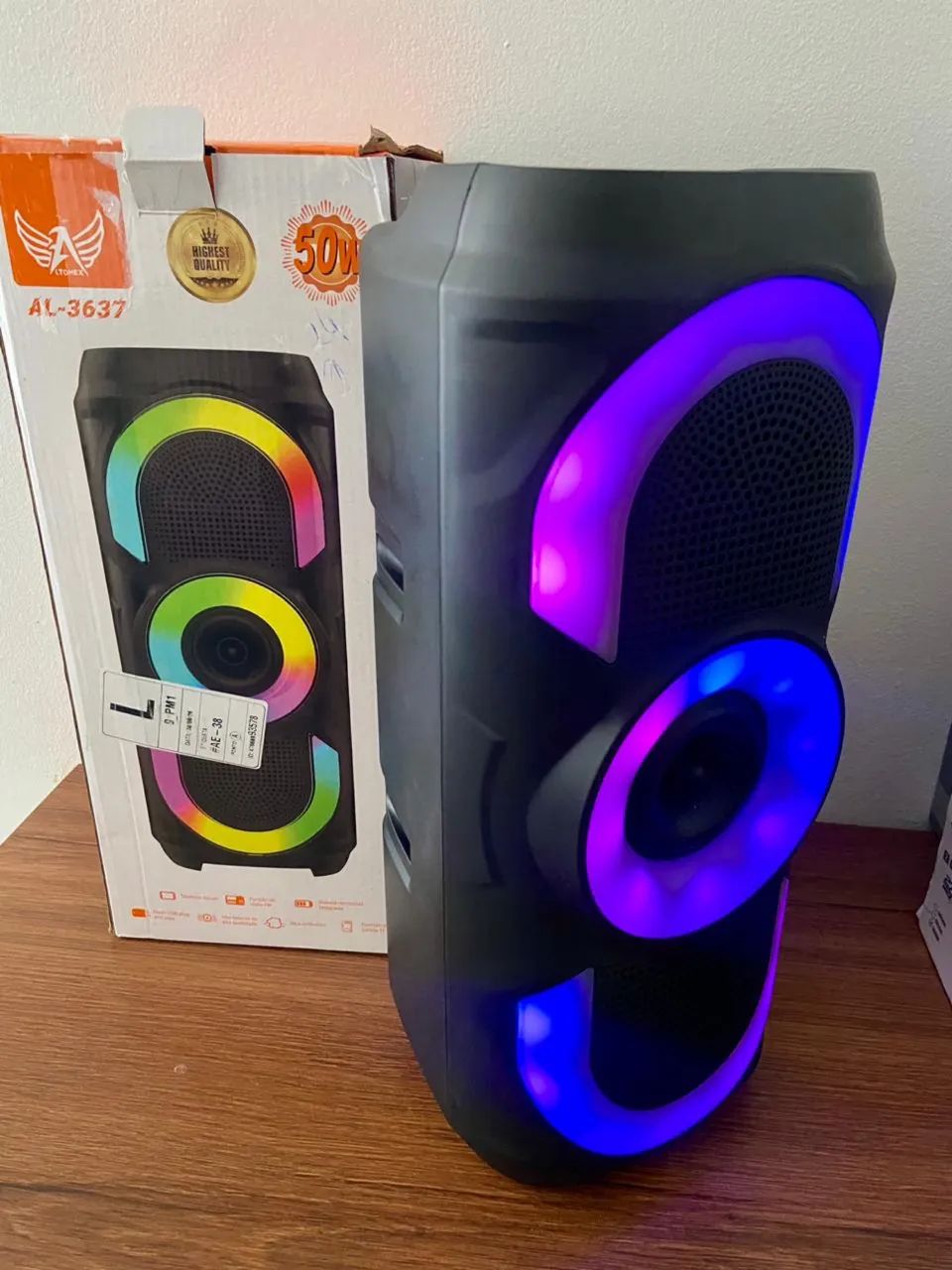 CAIXA DE SOM BLUETOOTH COM LED