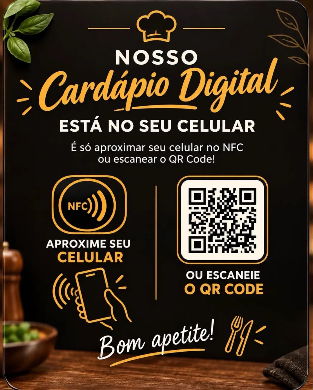 Placa de Mesa NFC - para restaurantes personalizadas