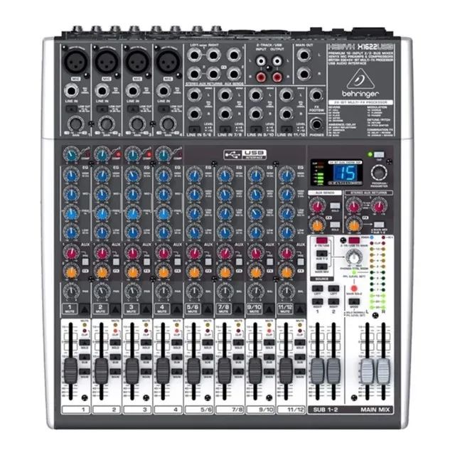 Mesa de áudio Behringer XENYX X1622 com USB 16 canais Analógica
