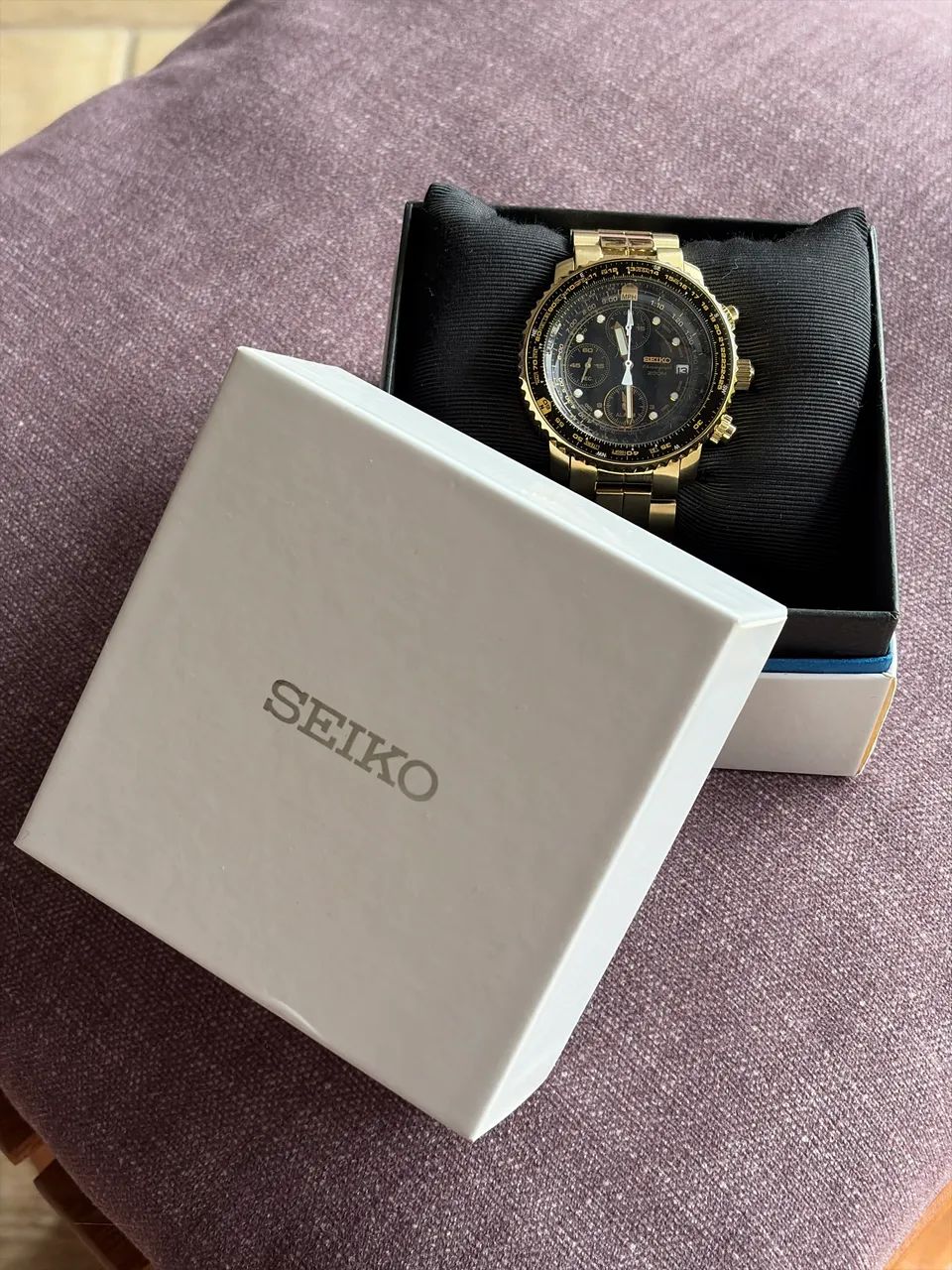 Relógio Gold-Tone Seiko SNA414 Flightmaster - Foto 2