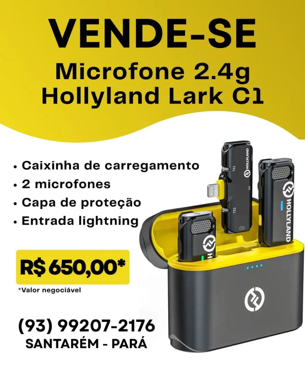 Microfone Hollyland 2.4g