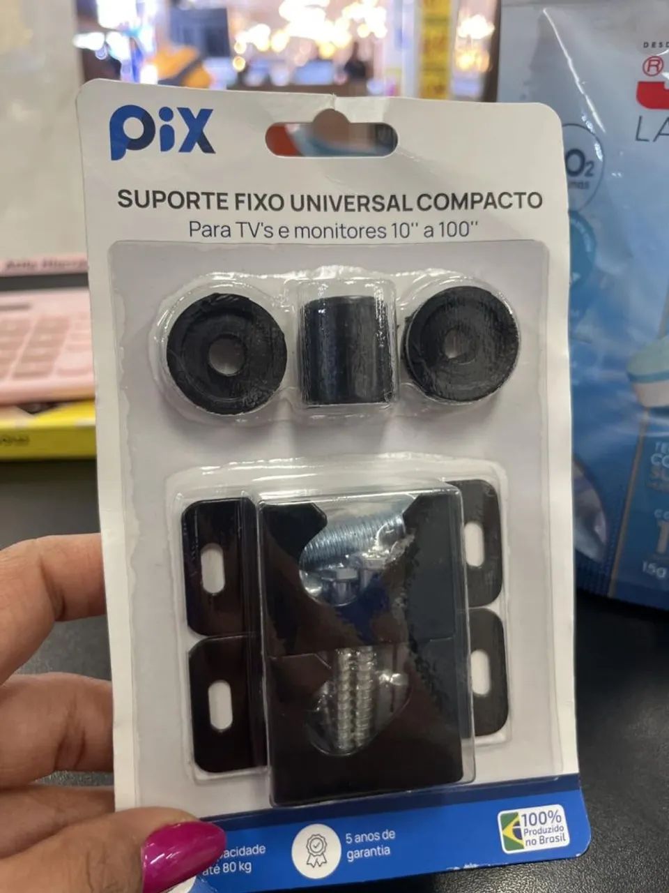 Suporte de TV PIX Fixo 10 a 100 Polegadas | Universal, Compacto, Preto - Foto 2