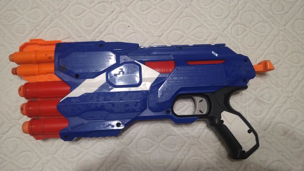 Lança dardos NERF DUAL STRIKE  com refil com 10 dardos Mega - Foto 3
