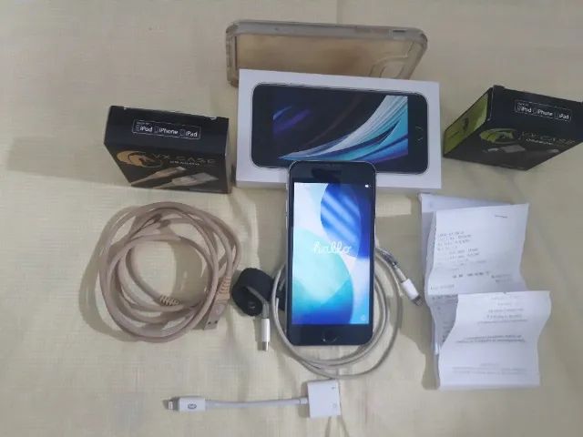 iPhone SE 2ª Geração 128GB Branco A2296-Impecável+NFiscal e 3 Cabos. - Foto 5