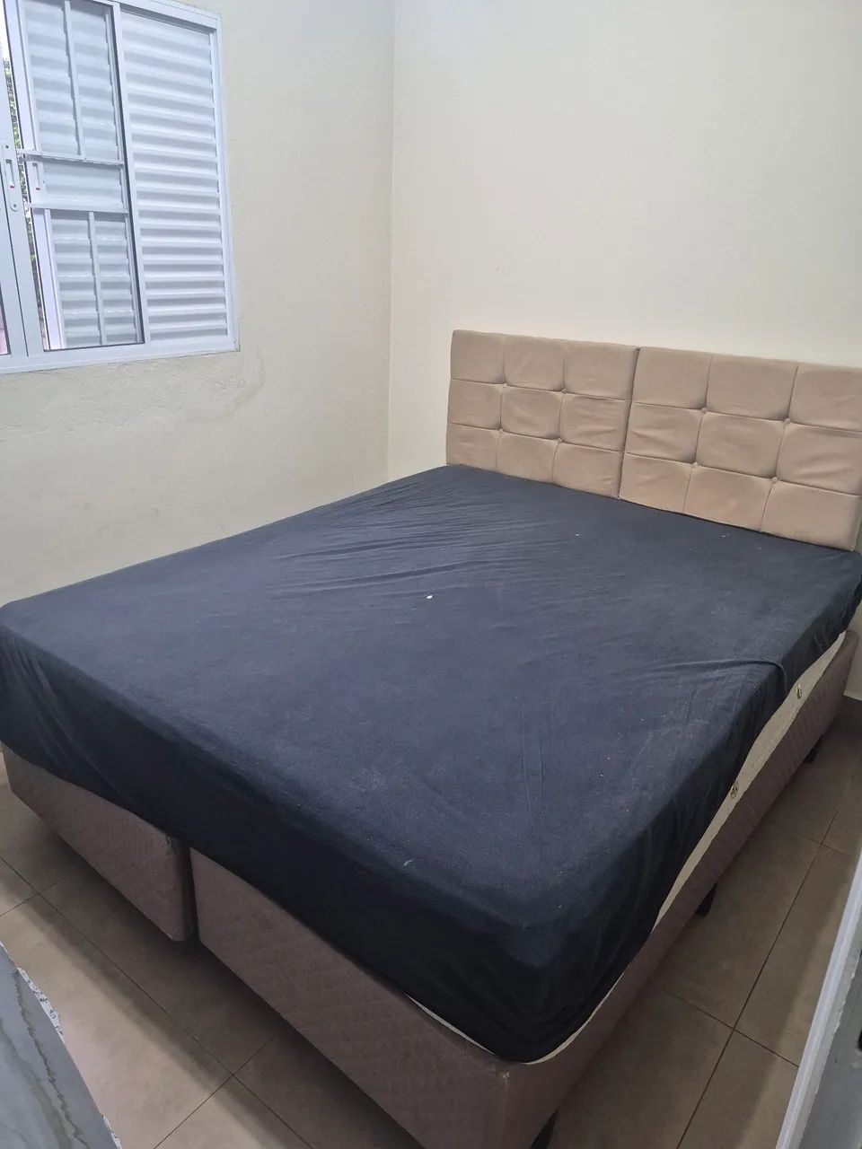 Cama Box casal bipartida com cabeceira