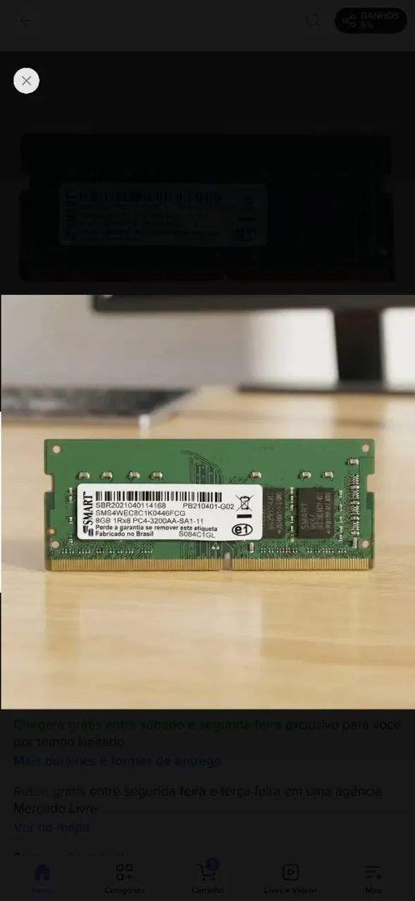 memória SMART DDR4 de 8 GB 3200mhz - Foto 2