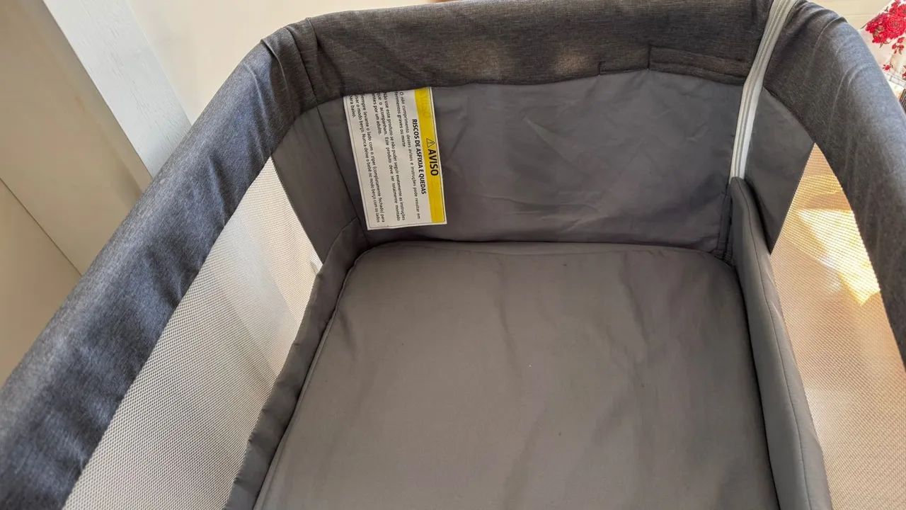 Berço Portátil  Moisés Co-bed Acopla na Cama Cinza Kababy - Foto 6