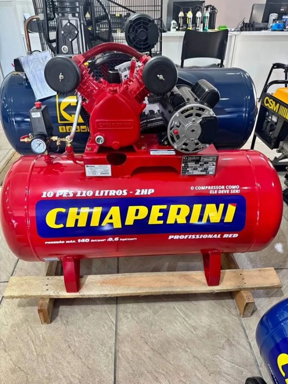  Compressor 110 Litros Chiaperini 140 Libras Motor 2cv Mono - Novo/Loja