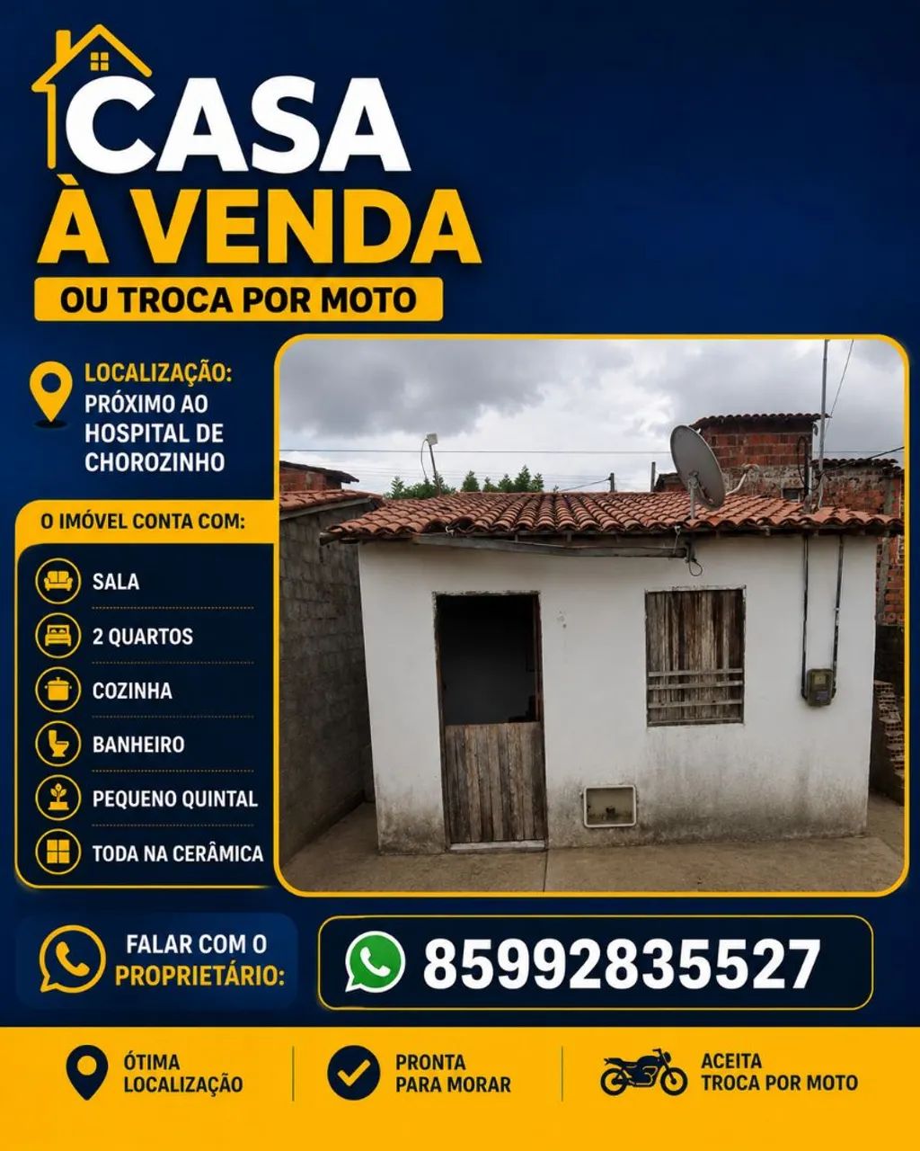 Casa á vendo ou negocia.