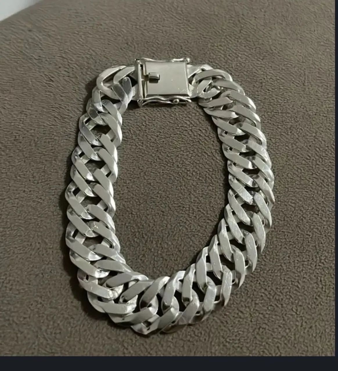 Pulseira de prata elo duplo 