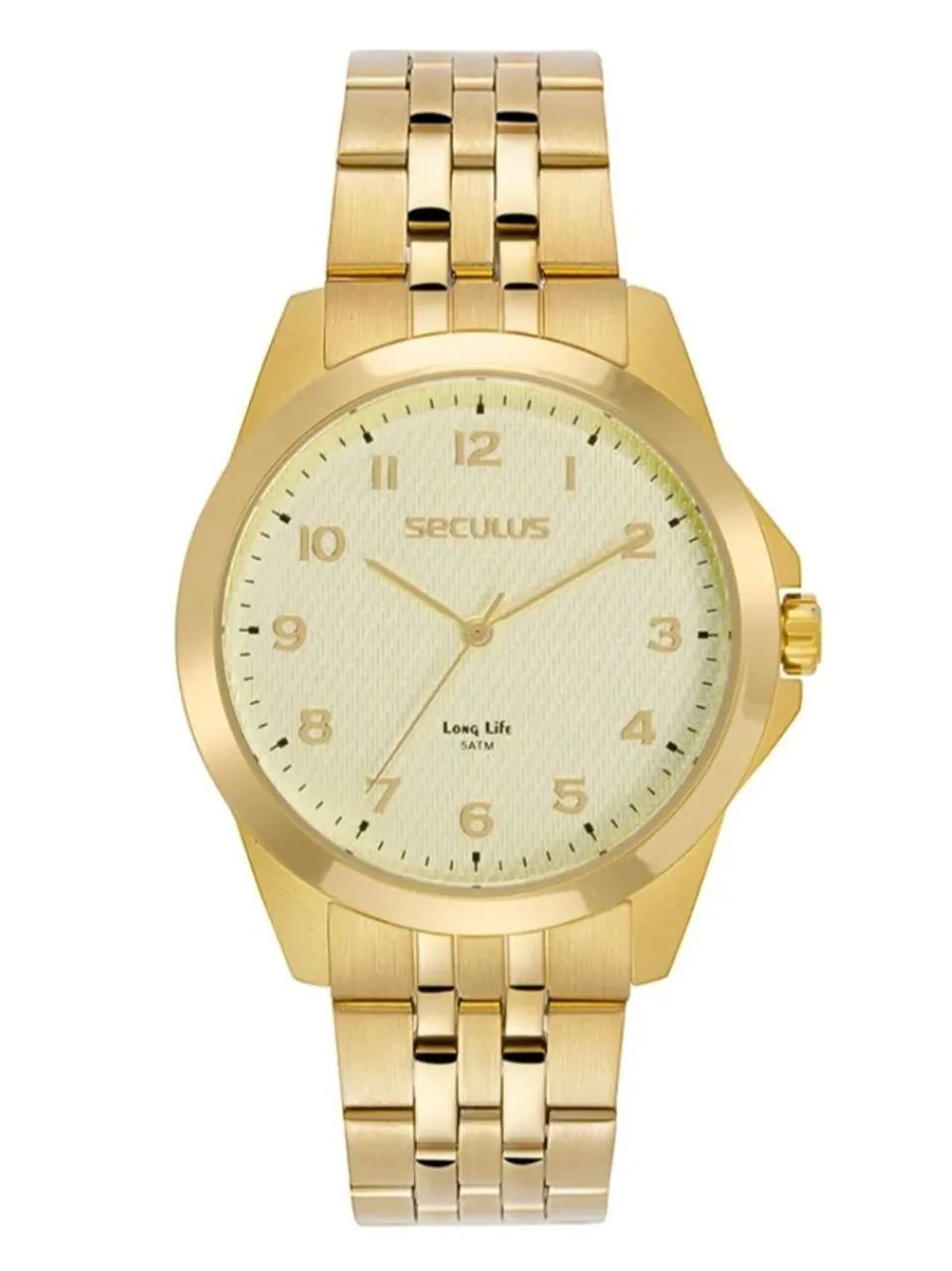 Relógio Masculino Analógico Aço Dourado