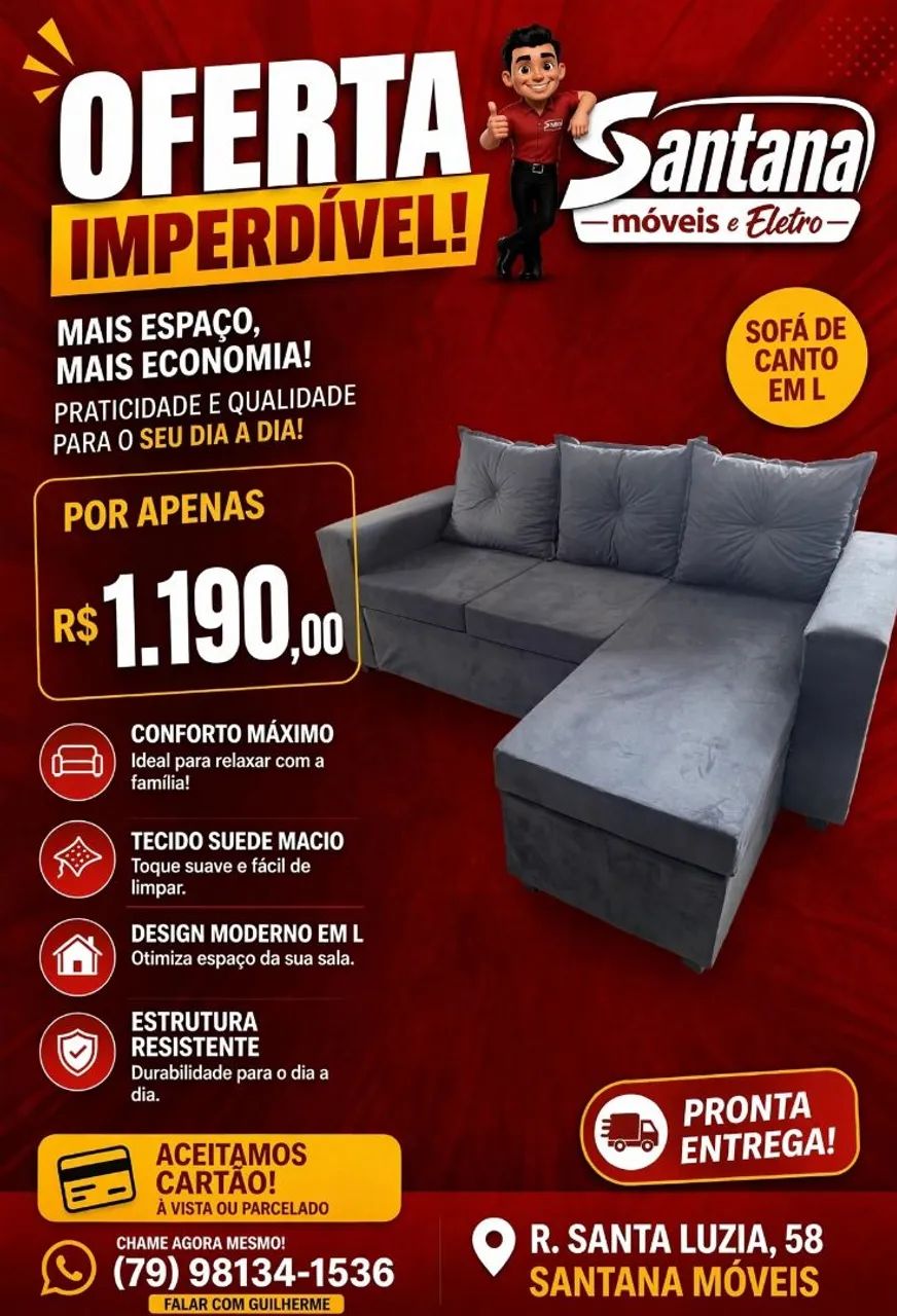 Sofá de canto no precinho! Não perca! Promoção por tempo limitado, descontos a combinar ?