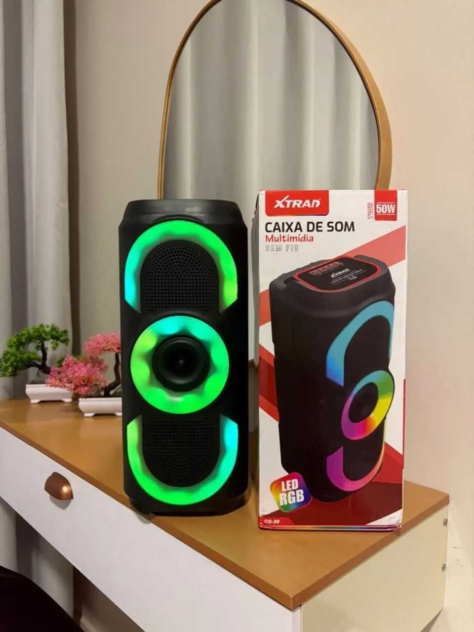 Caixa de Som Portátil Bluetooth 50W com LED RGB e TWS - Foto 2