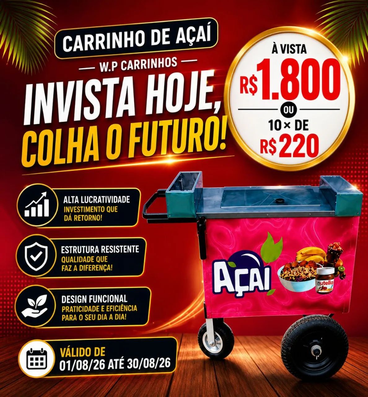 Carrinhos de açaí  - Foto 2