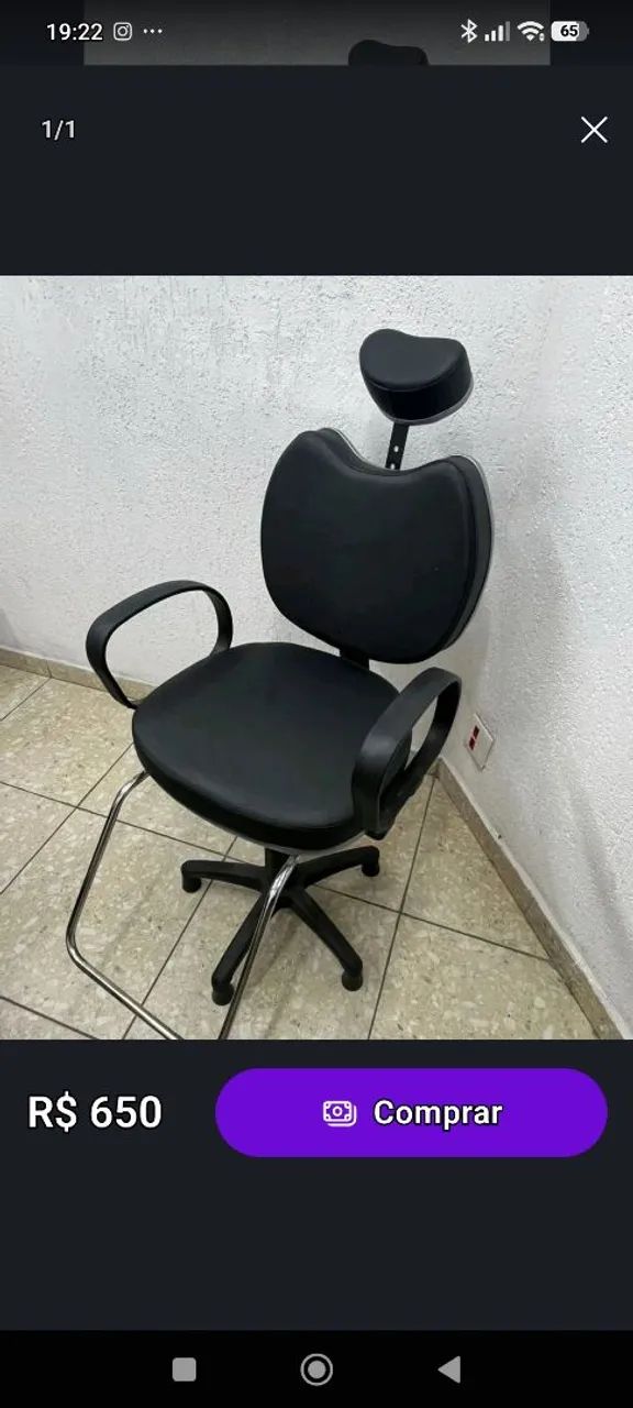 Cadeira de cabeleireiro semi nova