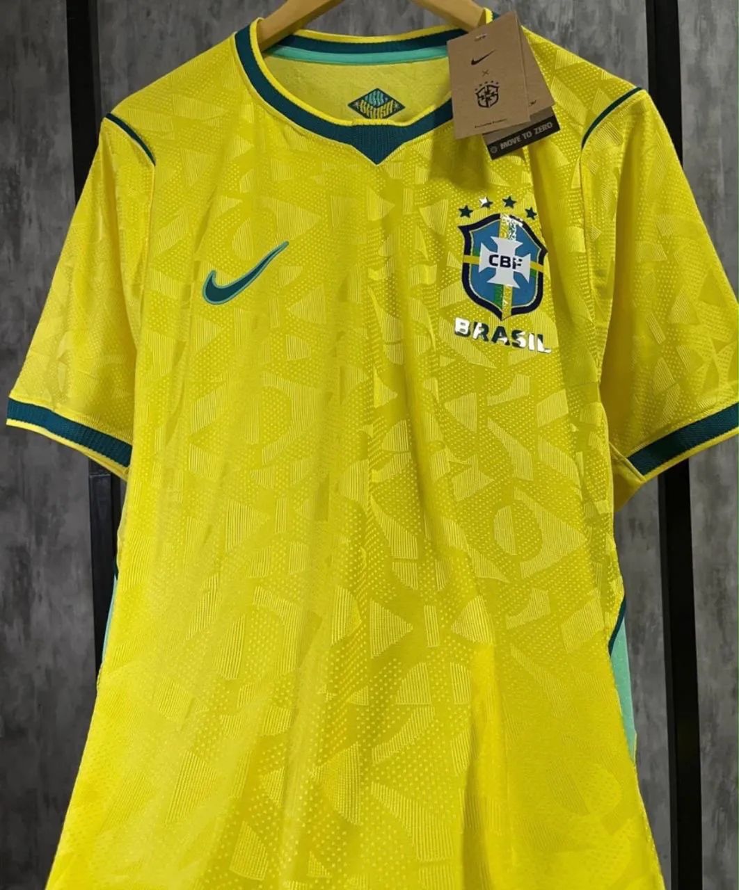 Camisa Brasil 1.1 Premium amarela e azul P ao G3 - Foto 4