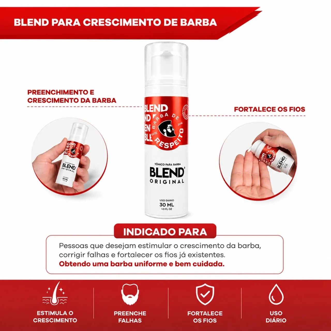 Blend Original - 30 ML para Crescimento de Barba - Foto 3