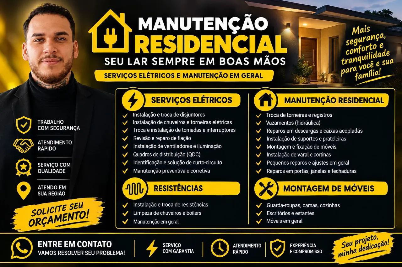 SERVIÇOS ELÉTRICOS E MANUTENÇÃO RESIDENCIAL
