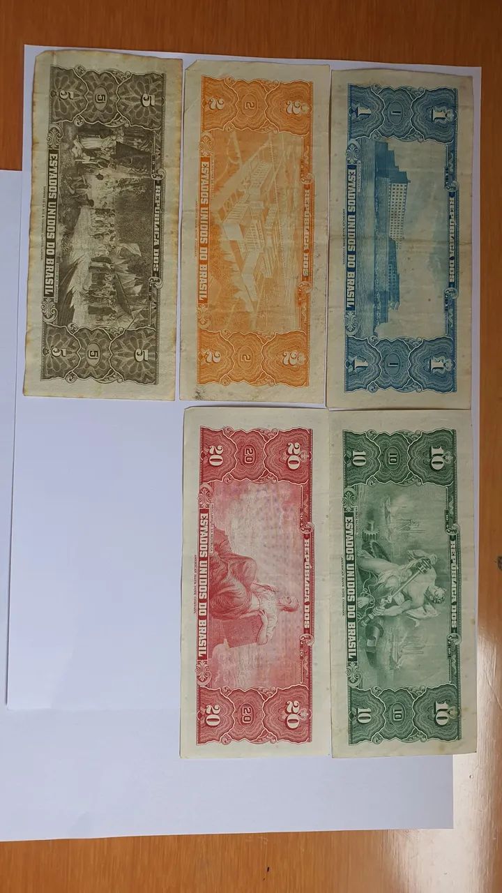 Cédulas antigas  de papel moeda do Brasil.( Kit 5 notas) - Foto 2
